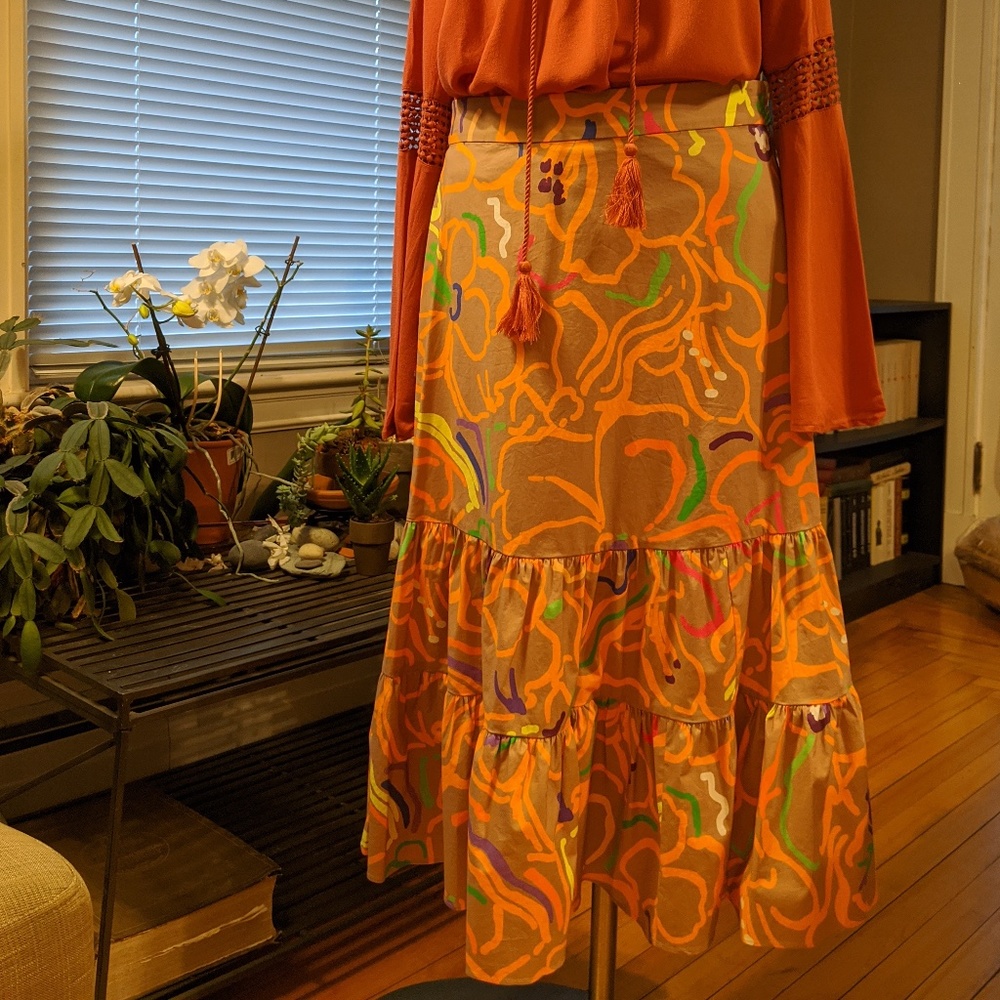 Tanya Taylor Katli Multicolor Midi skirt NWT